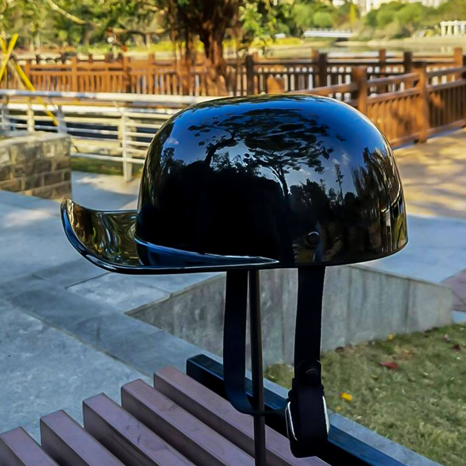 Baseball Cap Motorcycle Helmet With DOT Approval And Lightweight Build - Elesira