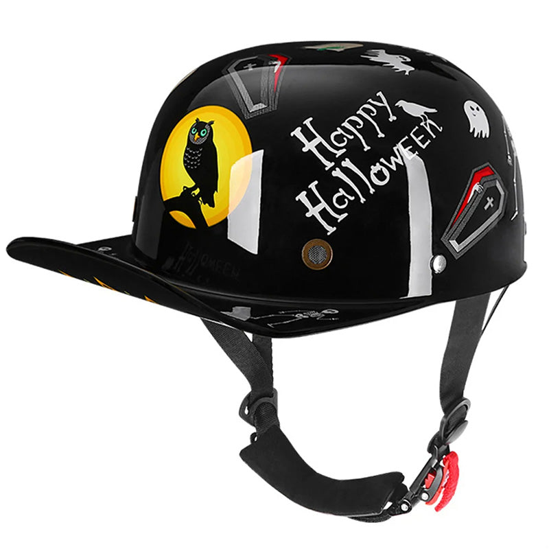 Baseball Cap Motorcycle Helmet With DOT Approval And Lightweight Build - Elesira
