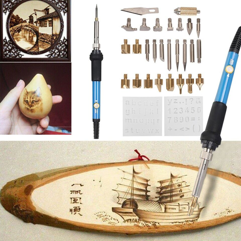 Woodburning Kit for Crafting – Pyrography Tool for Wood and Leather | elesira