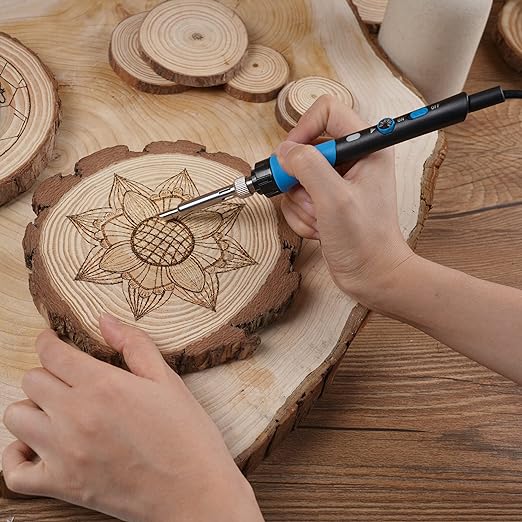 Woodburning Kit for Crafting – Pyrography Tool for Wood and Leather | elesira