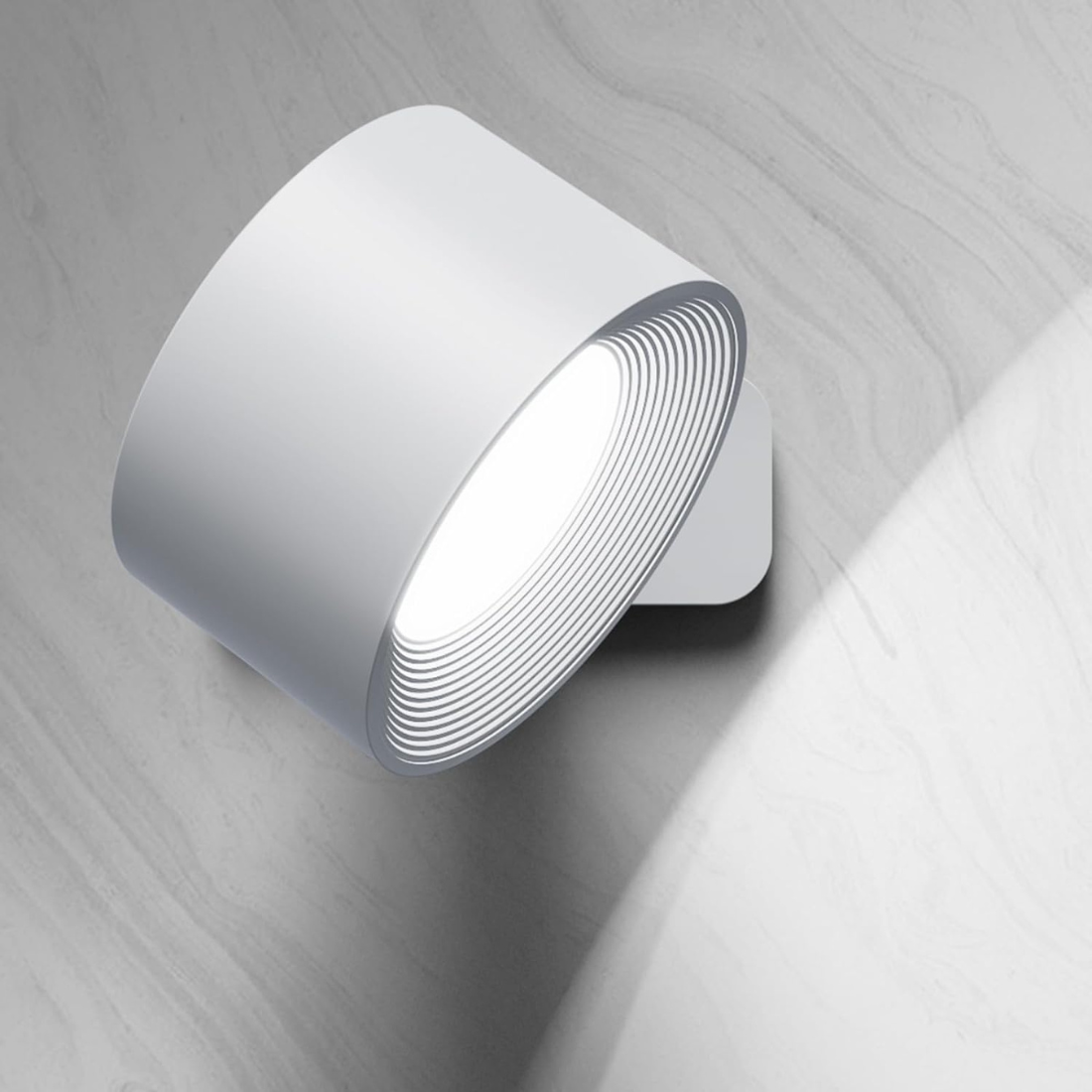 BrightBeam Cordless 360 Degree Wall Lamp Rechargeable Wireless | elesira