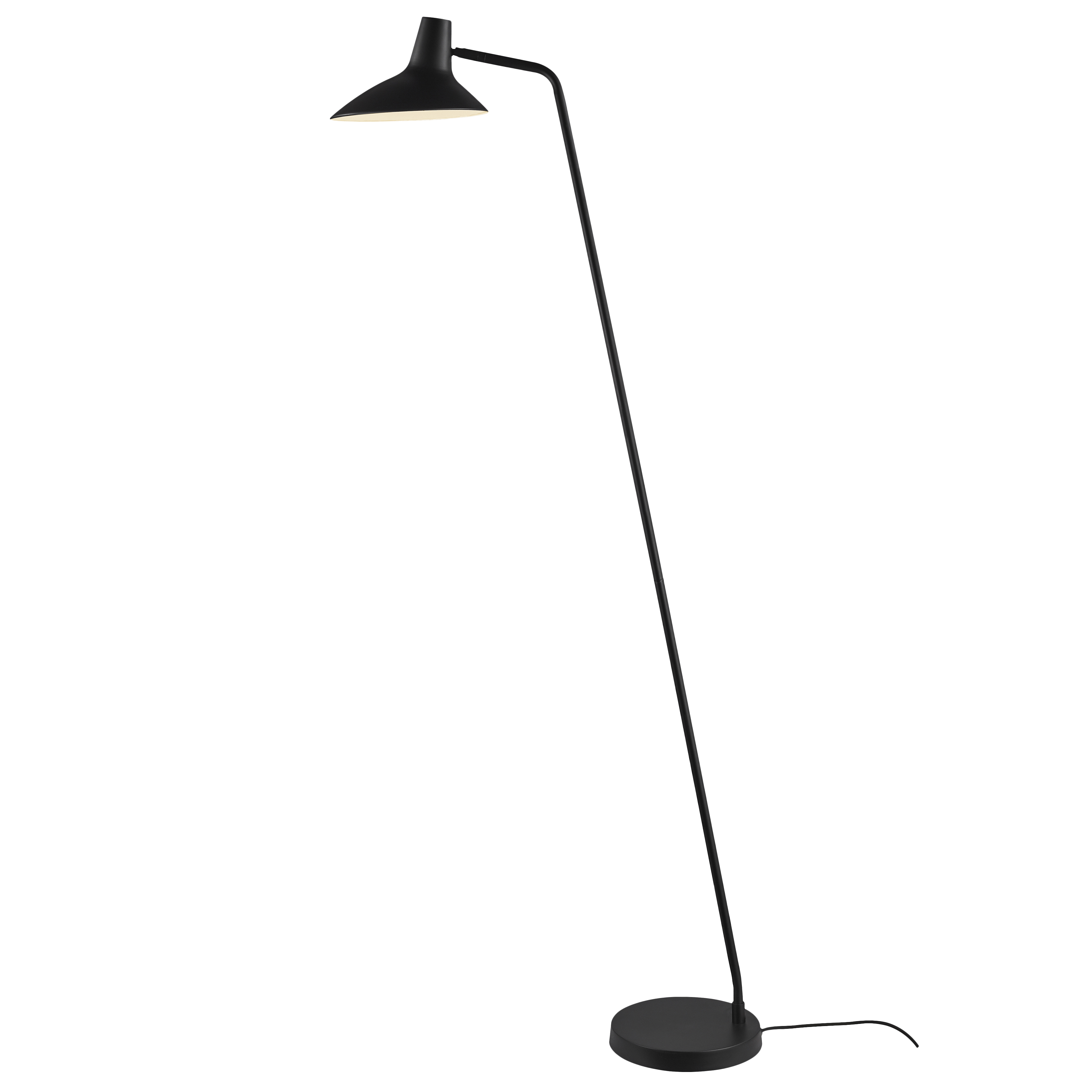 Harrow | Lampă de podea neagră, arcuită, în stil industrial modern, cu cap curbat reglabil pentru iluminarea elegantă a locuinței | elesira