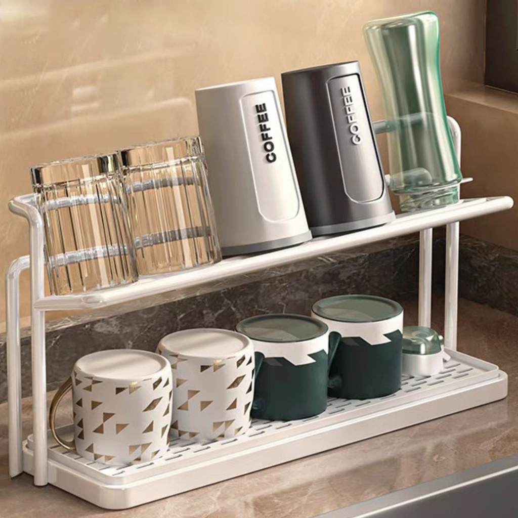 Smart Kitchen Bottle Organizer with Dual Drying Levels | elesira