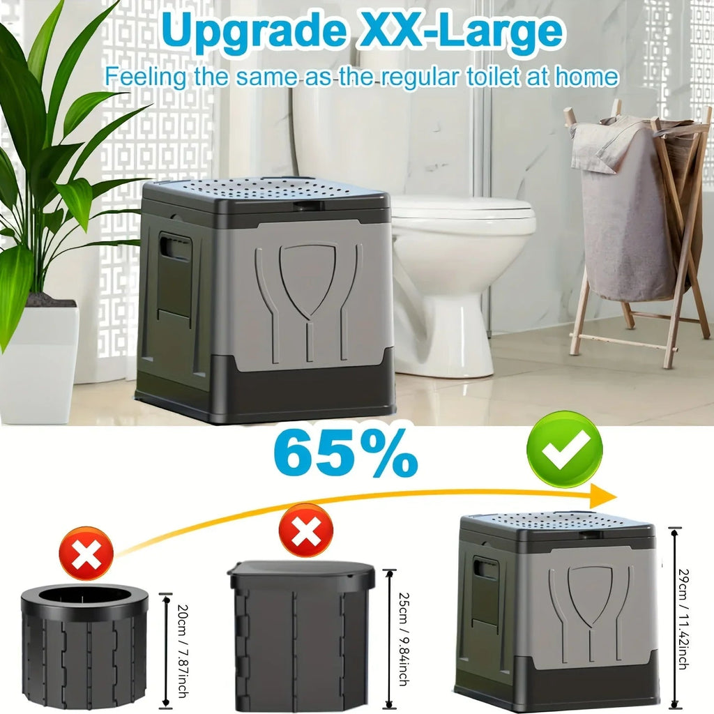 Toilettes de camping portables Camploo XL avec couvercle pliable pour le confort en plein air - Elesira