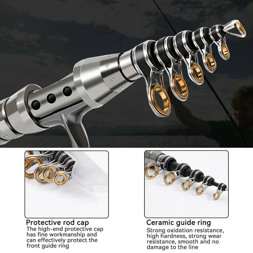 Versatile Telescopic Fishing Rod and Reel Kit for Adventurers | elesira