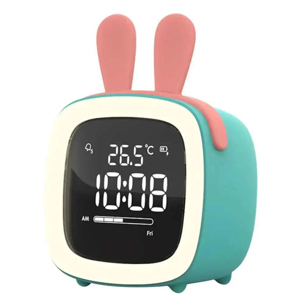 Réveil LED fantaisie en forme de lapin avec veilleuse rechargeable | elesira