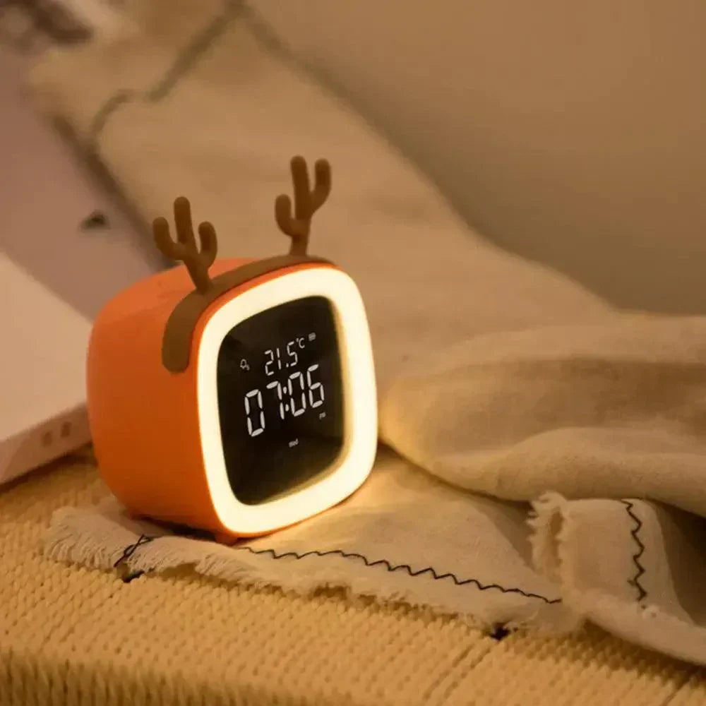 Réveil LED fantaisie en forme de lapin avec veilleuse rechargeable | elesira