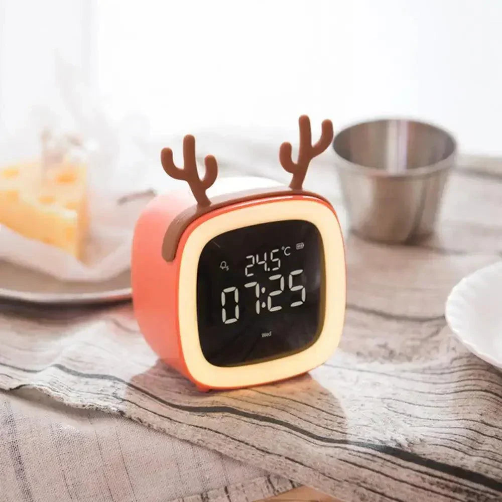 Réveil LED fantaisie en forme de lapin avec veilleuse rechargeable | elesira
