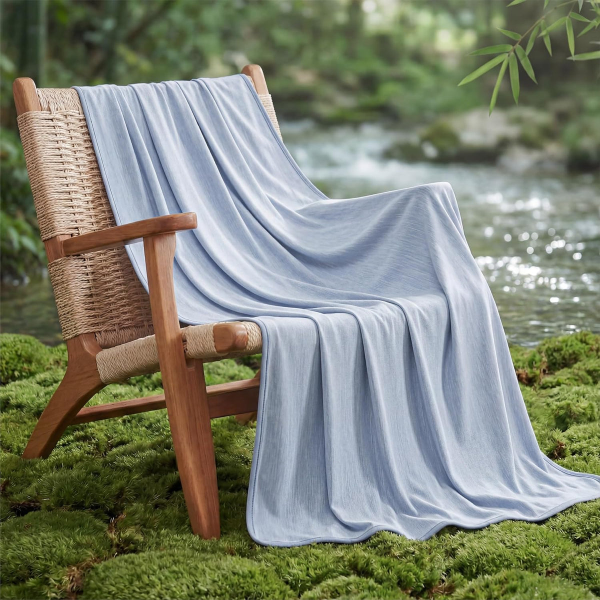 Cozy Comfort-kølende tæppe i bambusviskose til personer, der har det varmt om natten, og til rejser – Elesira
