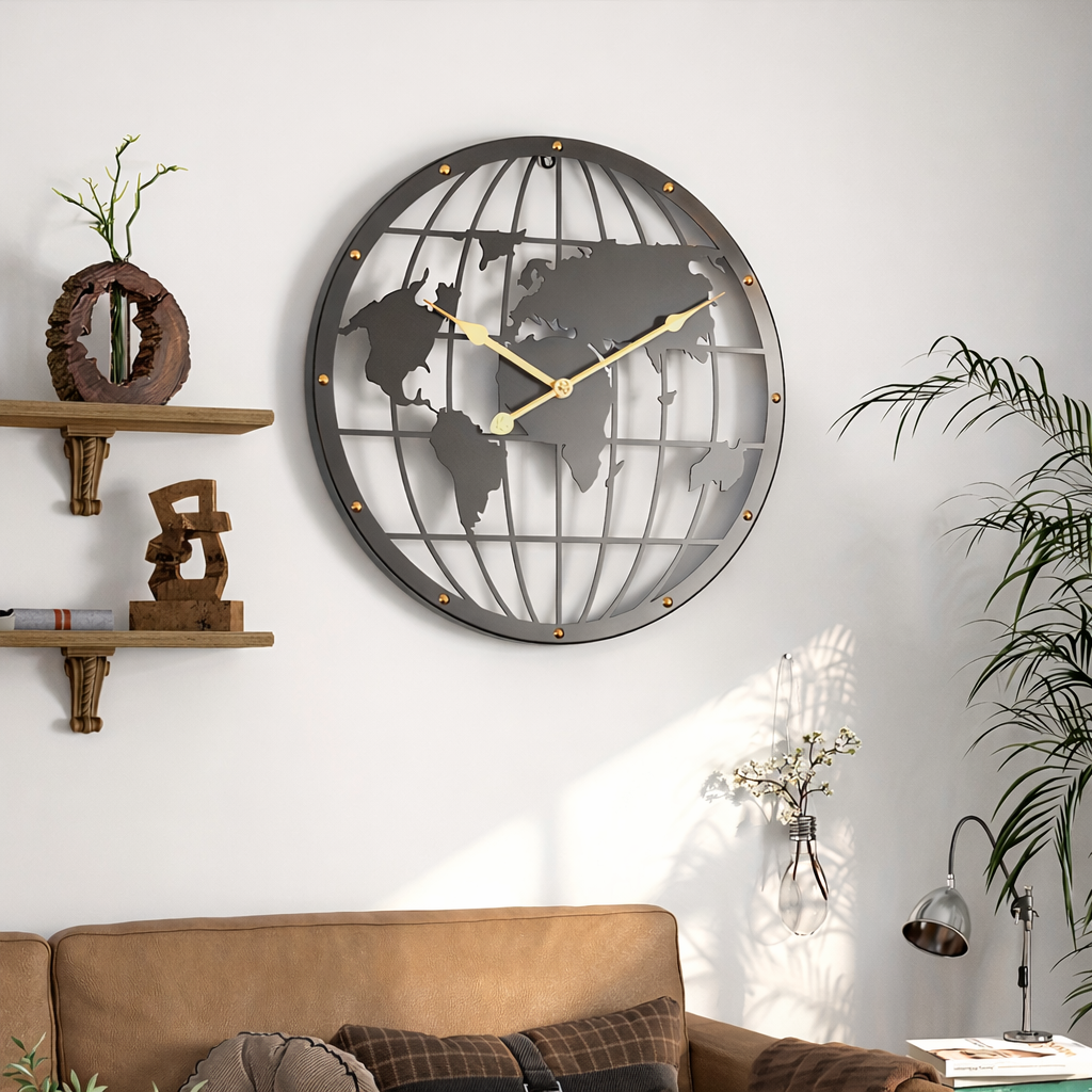 Elegáns, 40 cm-es dekoratív fém falióra | elesira