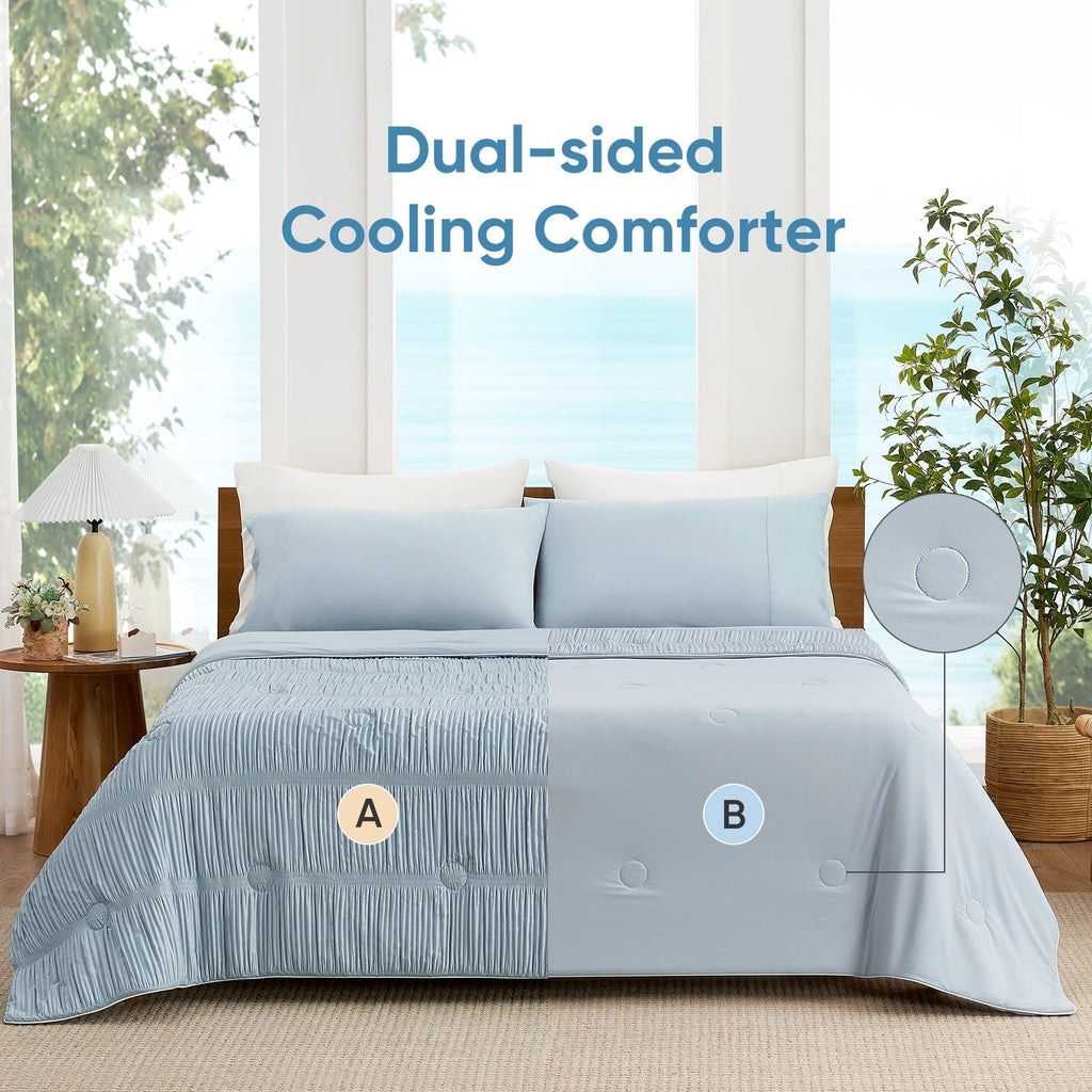 Couette rafraîchissante légère ChillComfort avec circulation d’air avancée pour les personnes qui ont chaud la nuit - Elesira