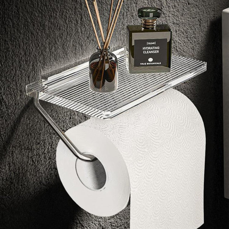 Sleek Wall-Mounted Toilet Paper Organizer with Acrylic Finish | elesira