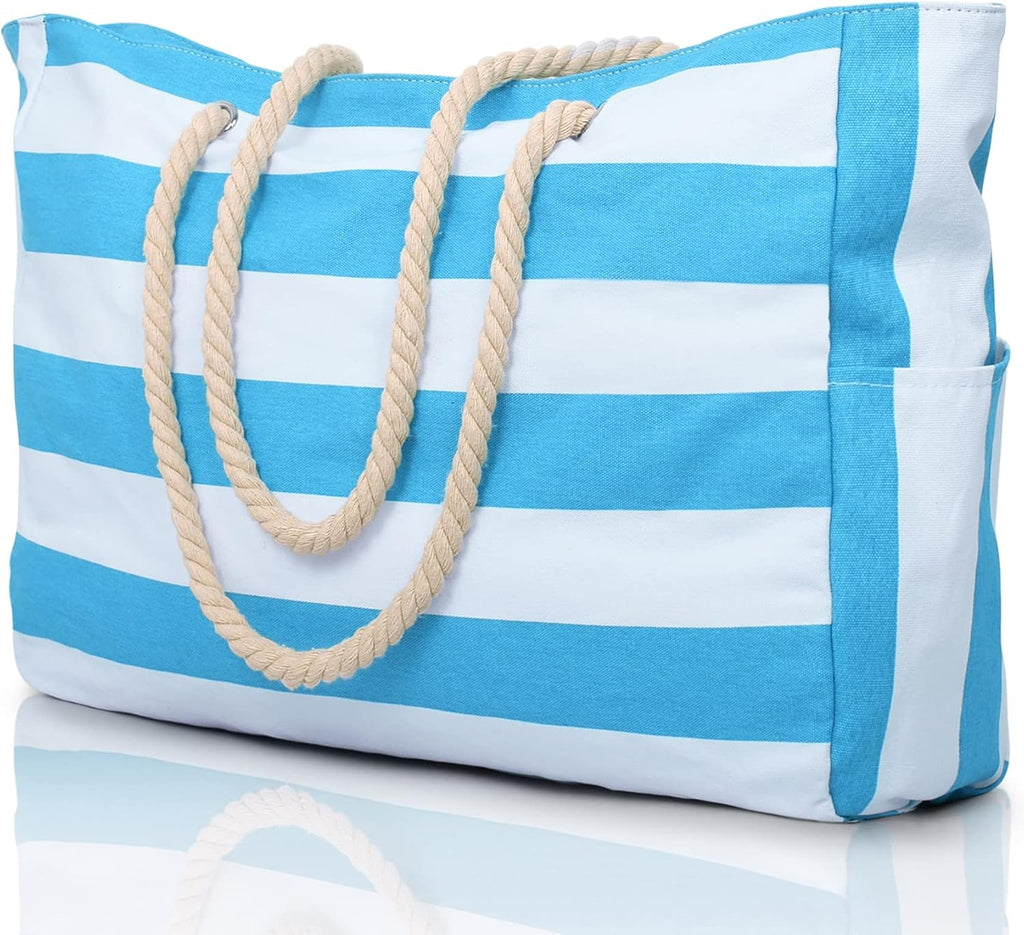 Coastal Companion Oversized Beach Tote Waterproof With Pockets Lightweight - Elesira