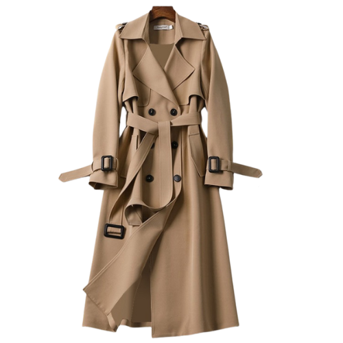 Women's Coat with Double-Breasted Button Closure | elesira