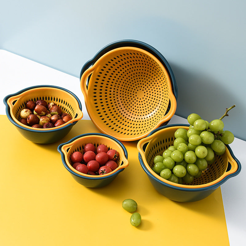 Conjunto versátil de 8 peças de escorredor e taças encaixáveis para preparar alimentos | elesira