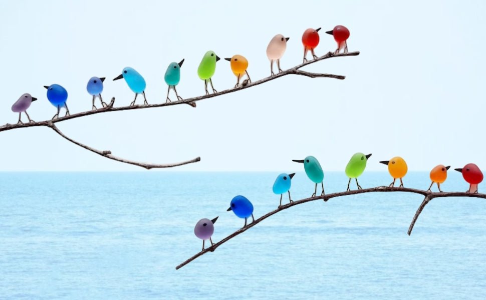 Vibrant Nature-Inspired Wall Art Featuring Recycled Glass Birds | elesira