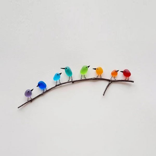 Vibrant Nature-Inspired Wall Art Featuring Recycled Glass Birds | elesira