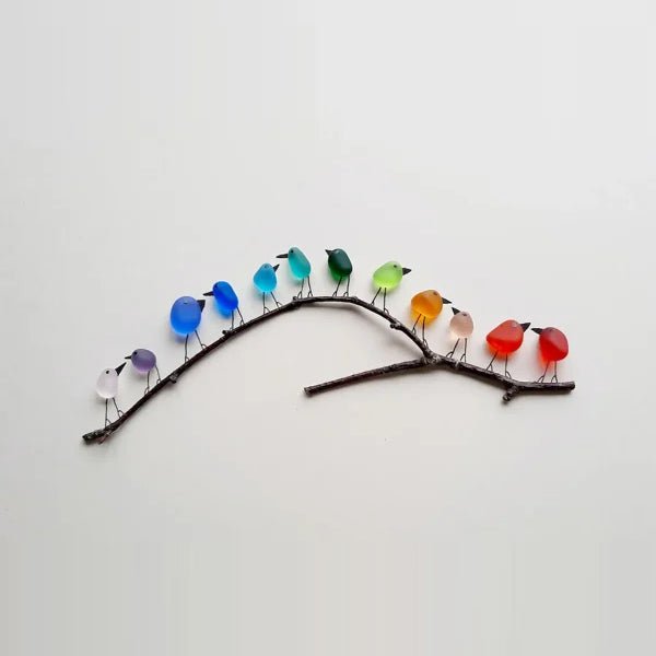Vibrant Nature-Inspired Wall Art Featuring Recycled Glass Birds | elesira