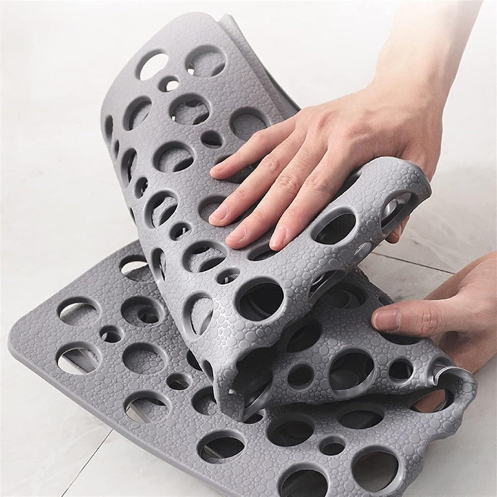 Comfort Grip Slip Resistant Shower Mat With Antibacterial Surface For Safe Bathing - Elesira