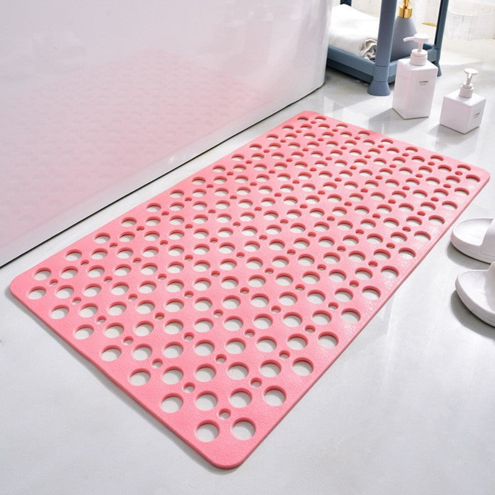 Comfort Grip Slip Resistant Shower Mat With Antibacterial Surface For Safe Bathing - Elesira