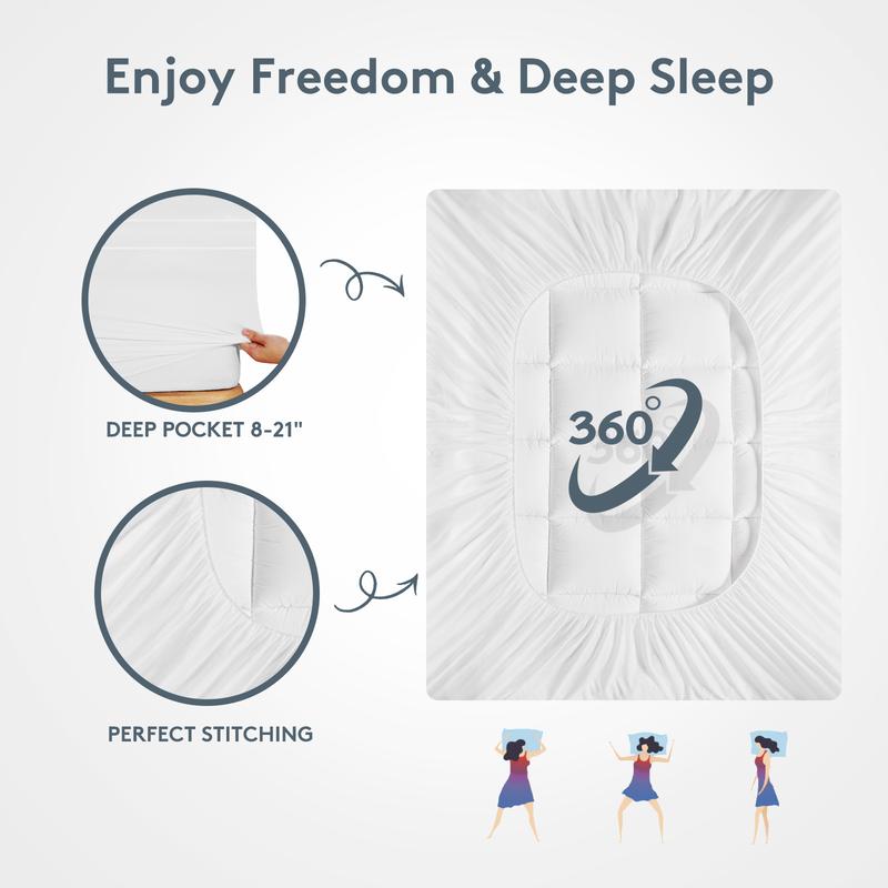 Comfort Sleep sval madrassöverdragare med 1000GSM mjukhet för ventilerande sömn – Elesira