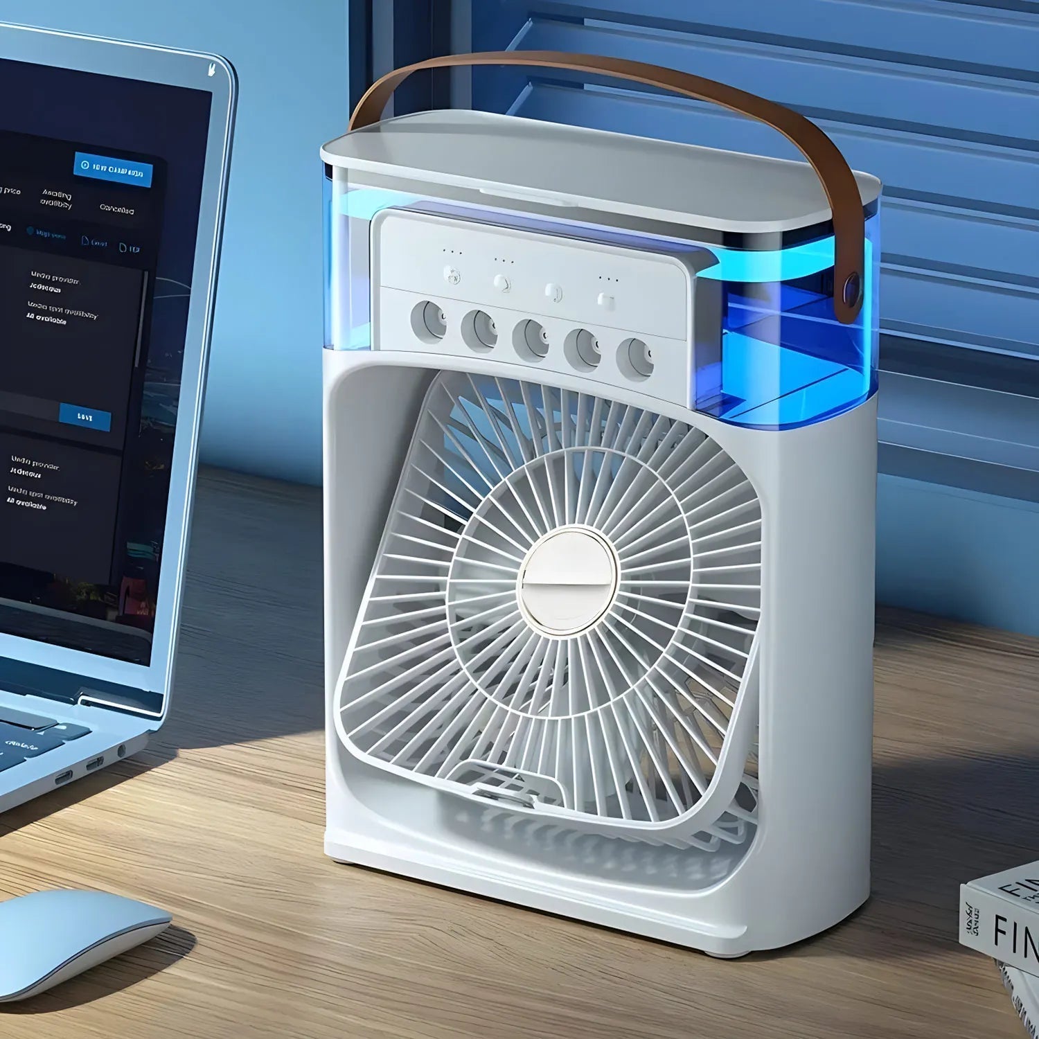 Compact Portable Air Conditioner With LED Light And Humidifier - Elesira