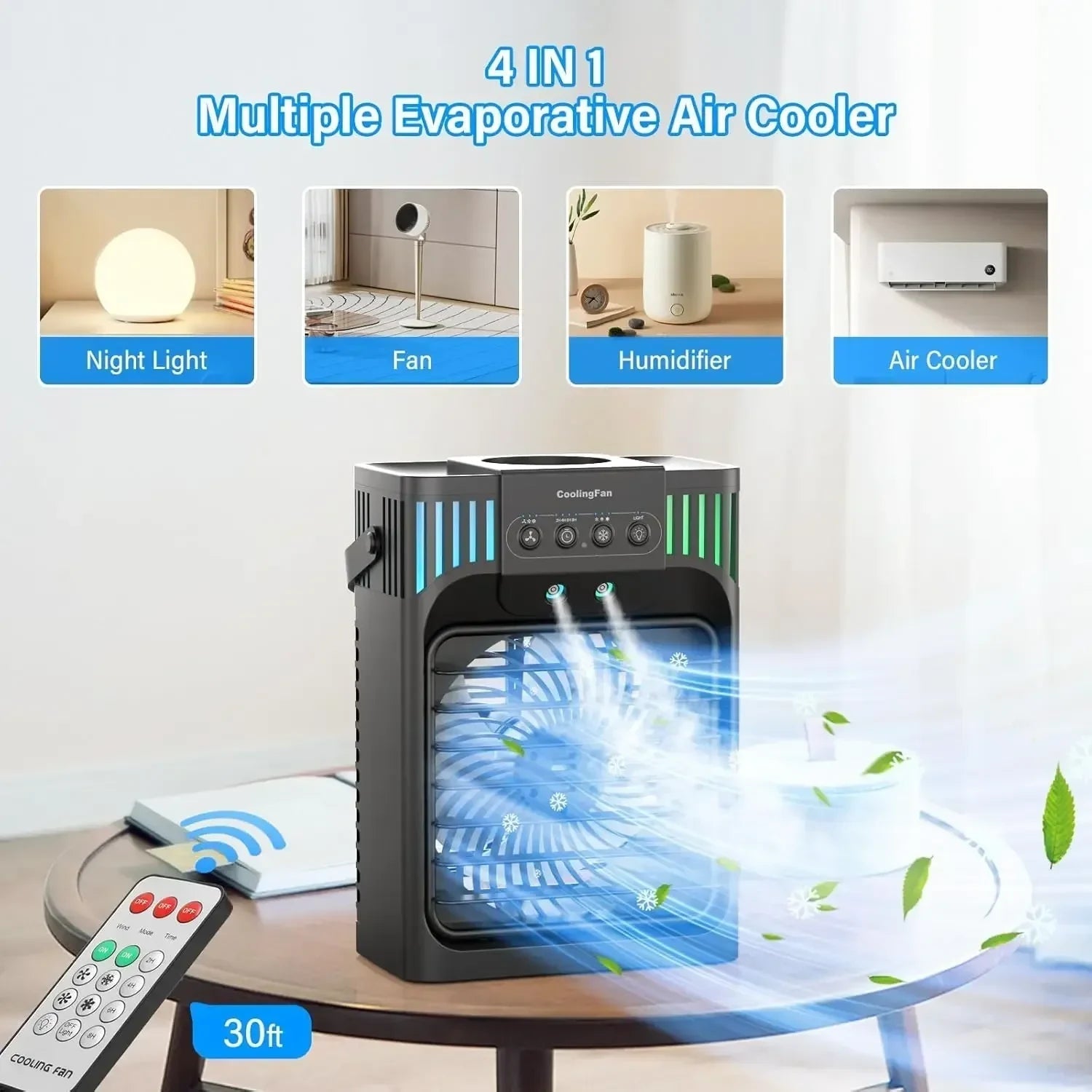 Small Desktop Cooling Unit With Remote Control For Personal Comfort At Home Or Office - Elesira