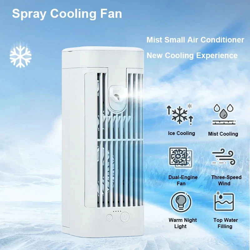 Mist Cooling Desk Fan With Quiet USB Power And Compact Design - Elesira