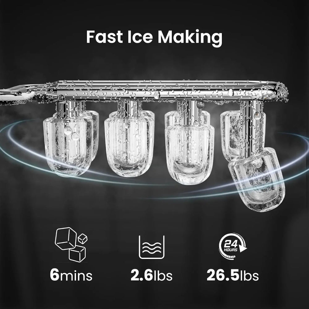 Compact Nugget Ice Maker Portable Countertop With Self Cleaning Function For Home And Office - Elesira