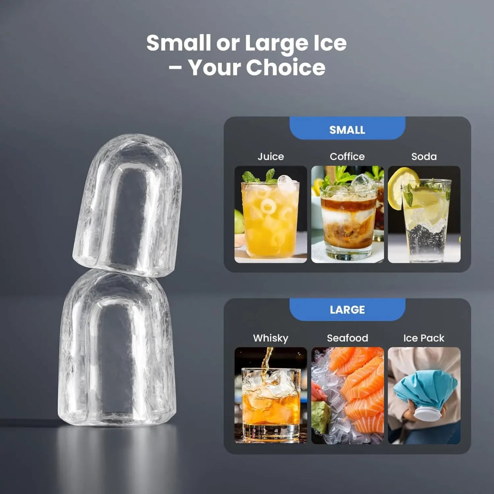 Small Countertop Ice Maker With Quick Ice Production And Self Cleaning For Home Or Office - Elesira