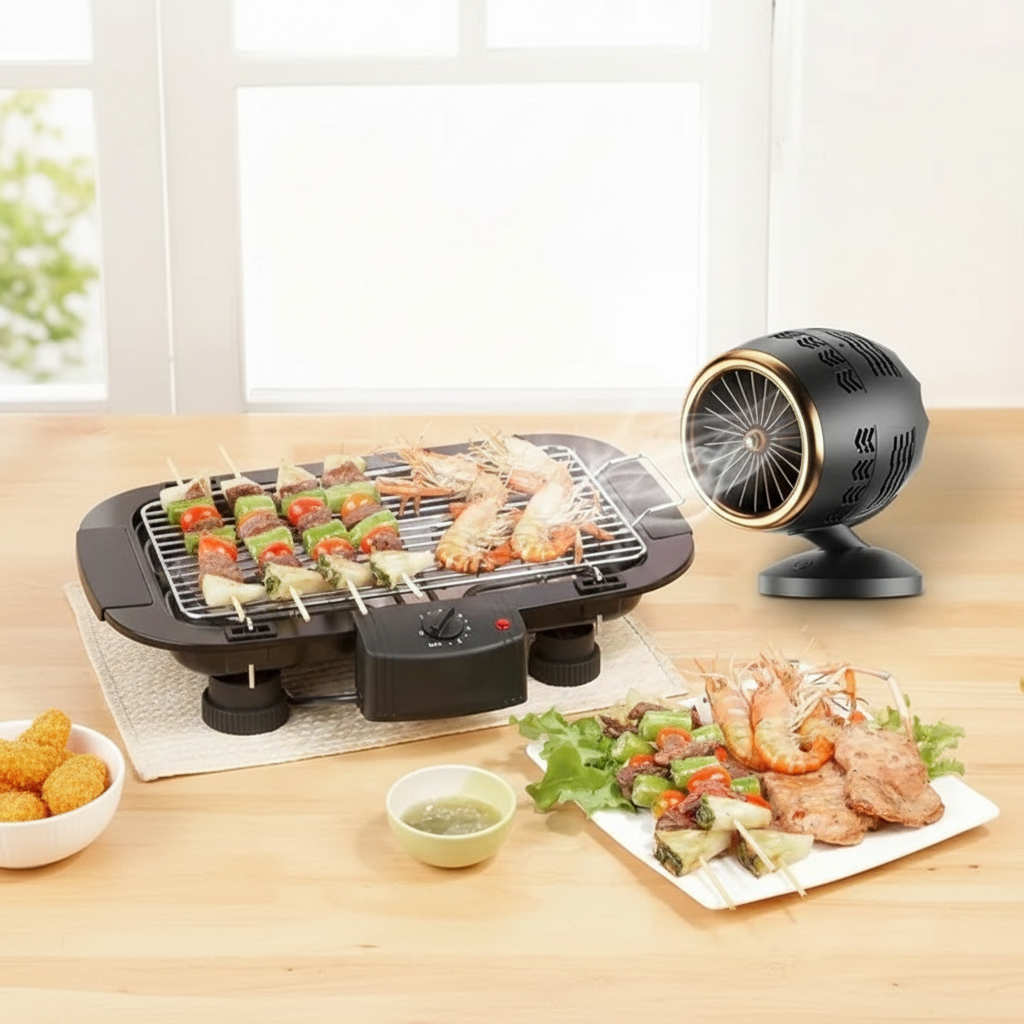 Vielseitige, USB-betriebene Küchenabzugshaube für rauchfreies Kochen | elesira