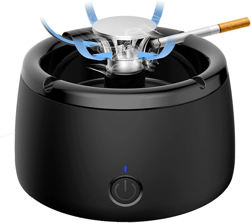Smokeless Ashtray With Three Stage Air Purification For Cleaner Indoor Air - Elesira