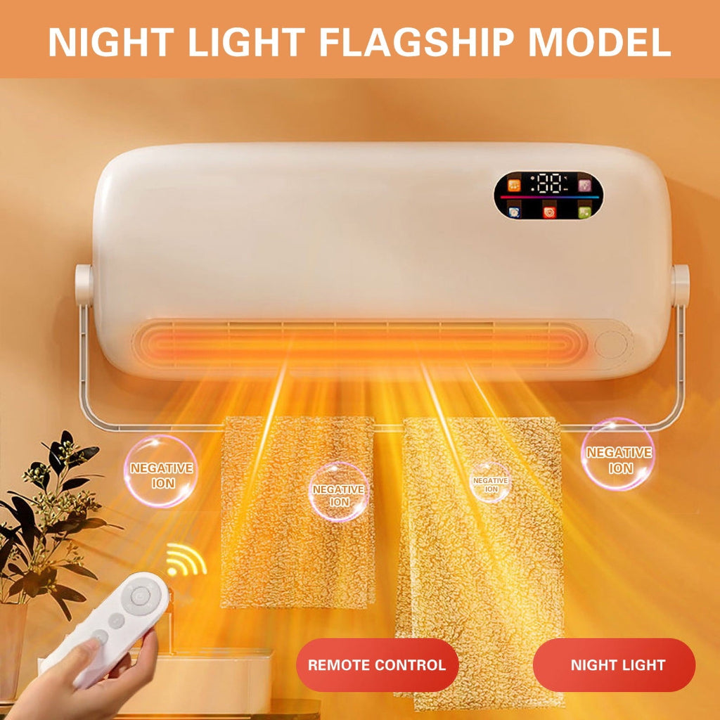 Wall Mounted Compact Electric Heater With Fast Warm Up For All Season Comfort - Elesira