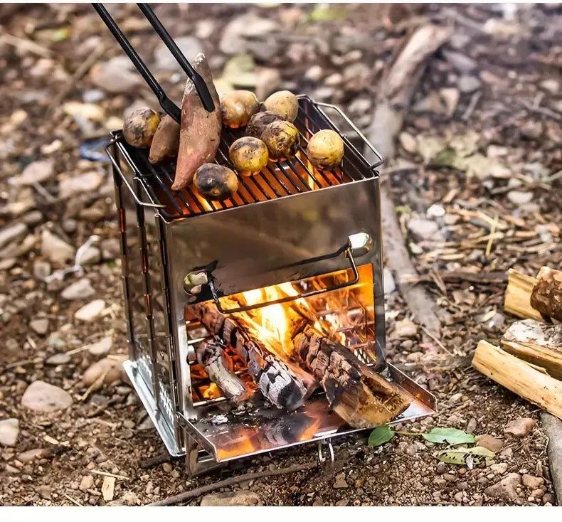 Stainless Steel Wood Stove With Efficient Combustion For Outdoor Adventures - Elesira