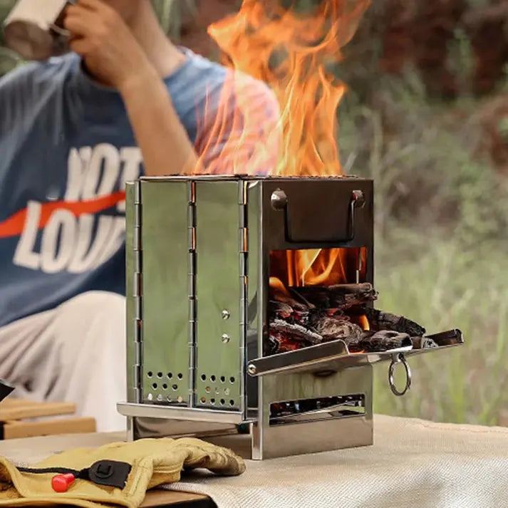 Stainless Steel Wood Stove With Efficient Combustion For Outdoor Adventures - Elesira