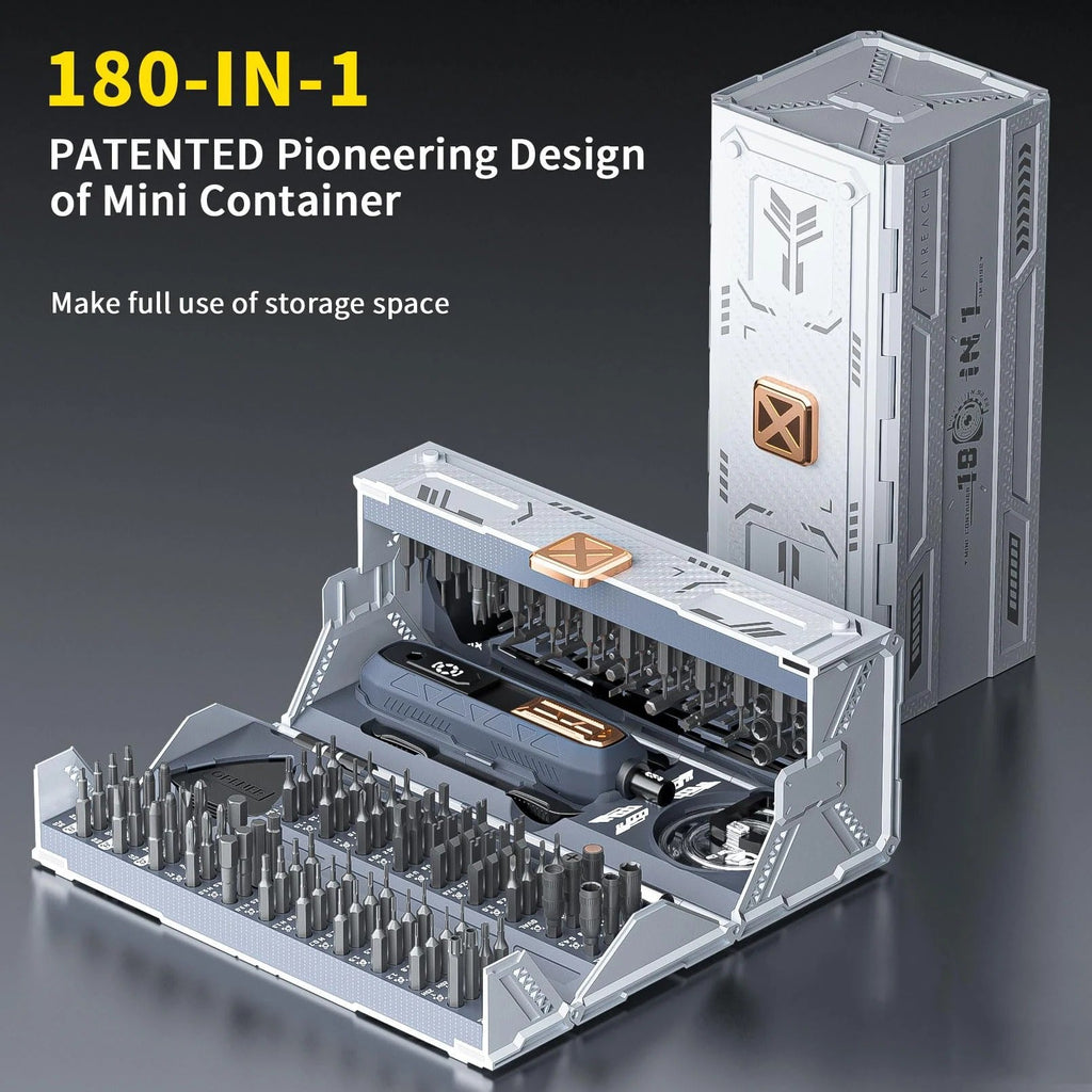 DIY 181-Piece Electric Screwdriver Set With Rechargeable Battery And Ergonomic Handle - Elesira