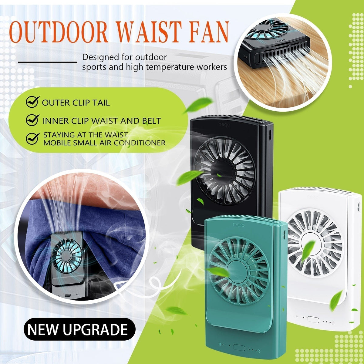 Cool Breeze Bladeless Waist Fan For Convenient Cooling On Hot Days - Elesira