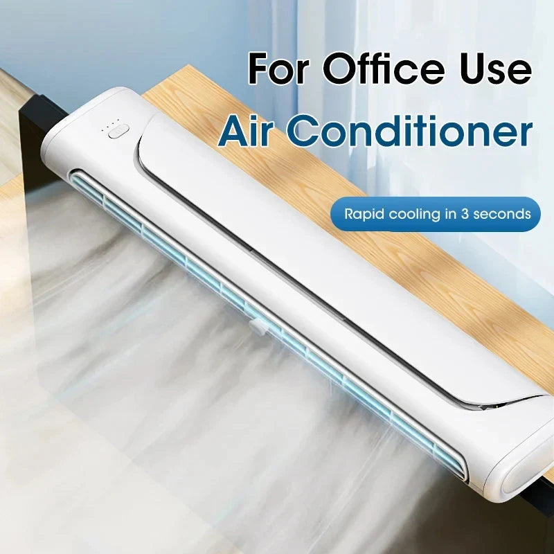 Cool Monitor Fan USB Clip On Air Conditioner With LED Strip Lighting And Speed Control - Elesira