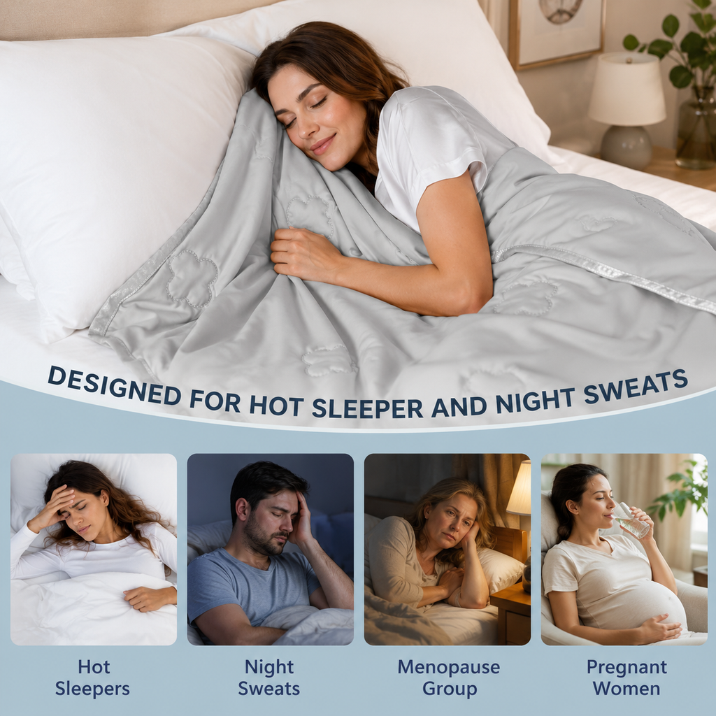 Cozy Comfort let, kølende tæppe til sommersøvn med varmeabsorberende stof – Elesira