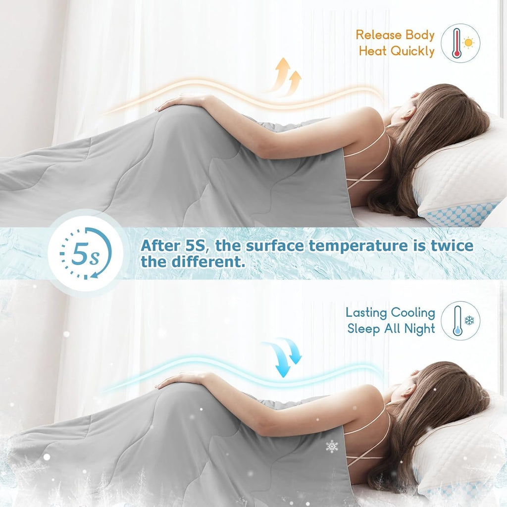 Q-Max Fabric Dual-Sided Cooling Blanket For Hot Sleepers - Elesira