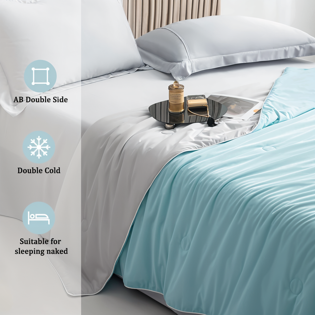Reversible Cooling Blanket For Bed And All-Season Comfort, Hypoallergenic For Hot Sleepers - Elesira