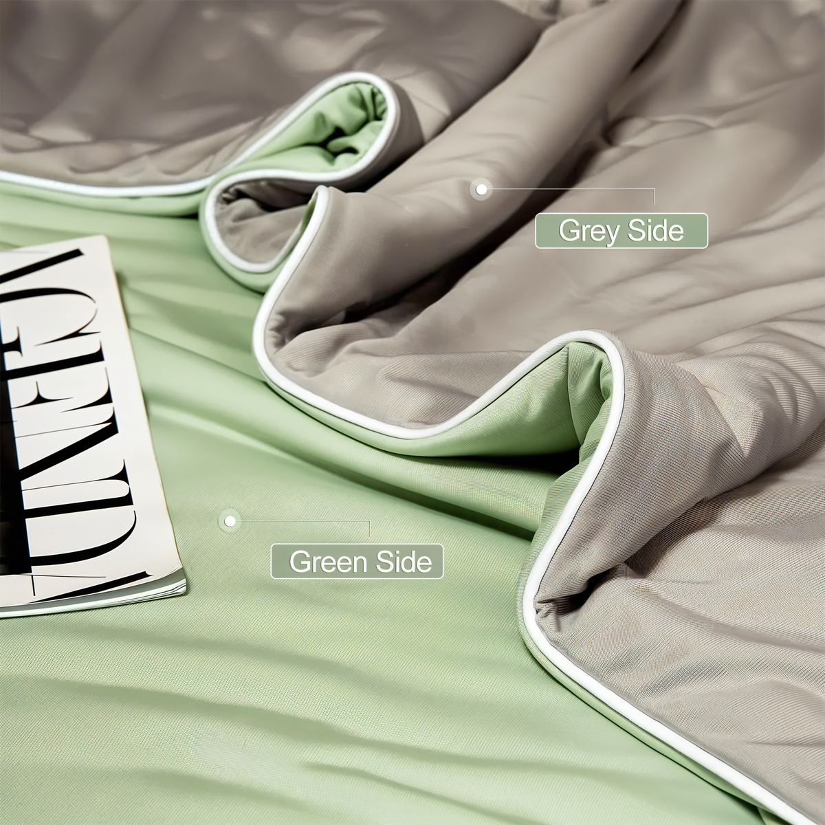 Reversible Cooling Blanket For Bed And All-Season Comfort, Hypoallergenic For Hot Sleepers - Elesira