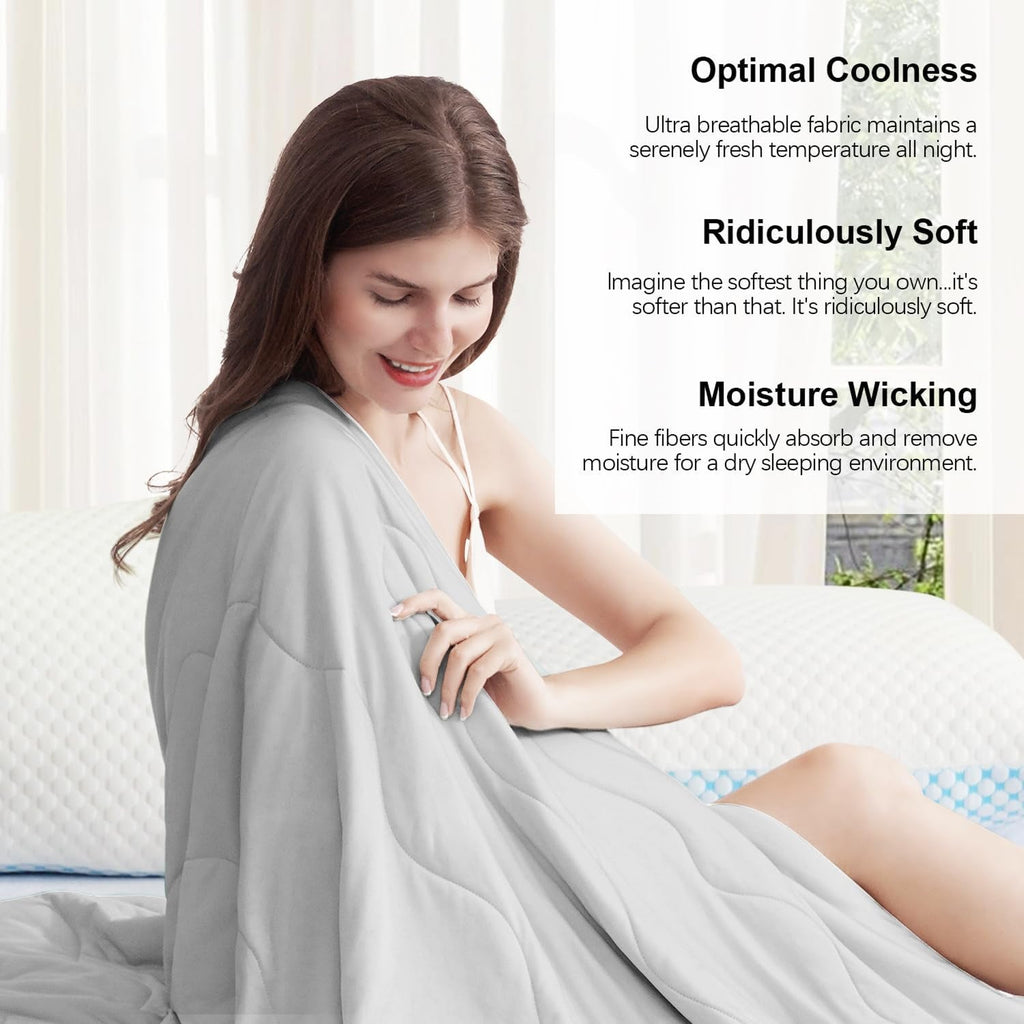 Cooling Blanket With Q-Max Fabric And Double Sided Design For Hot Sleepers - Elesira