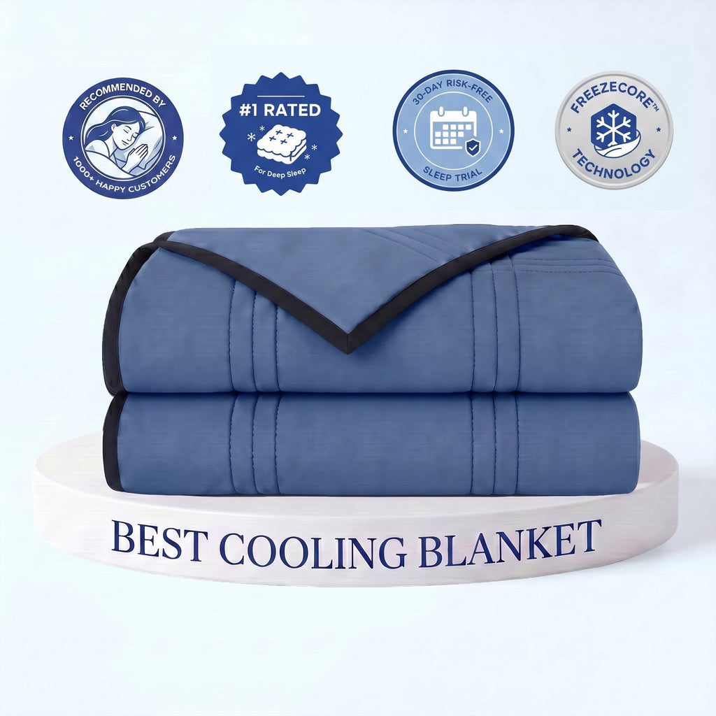 Ice-Infused Cooling Blanket For Hot Sleepers With Breathable Comfort - Elesira