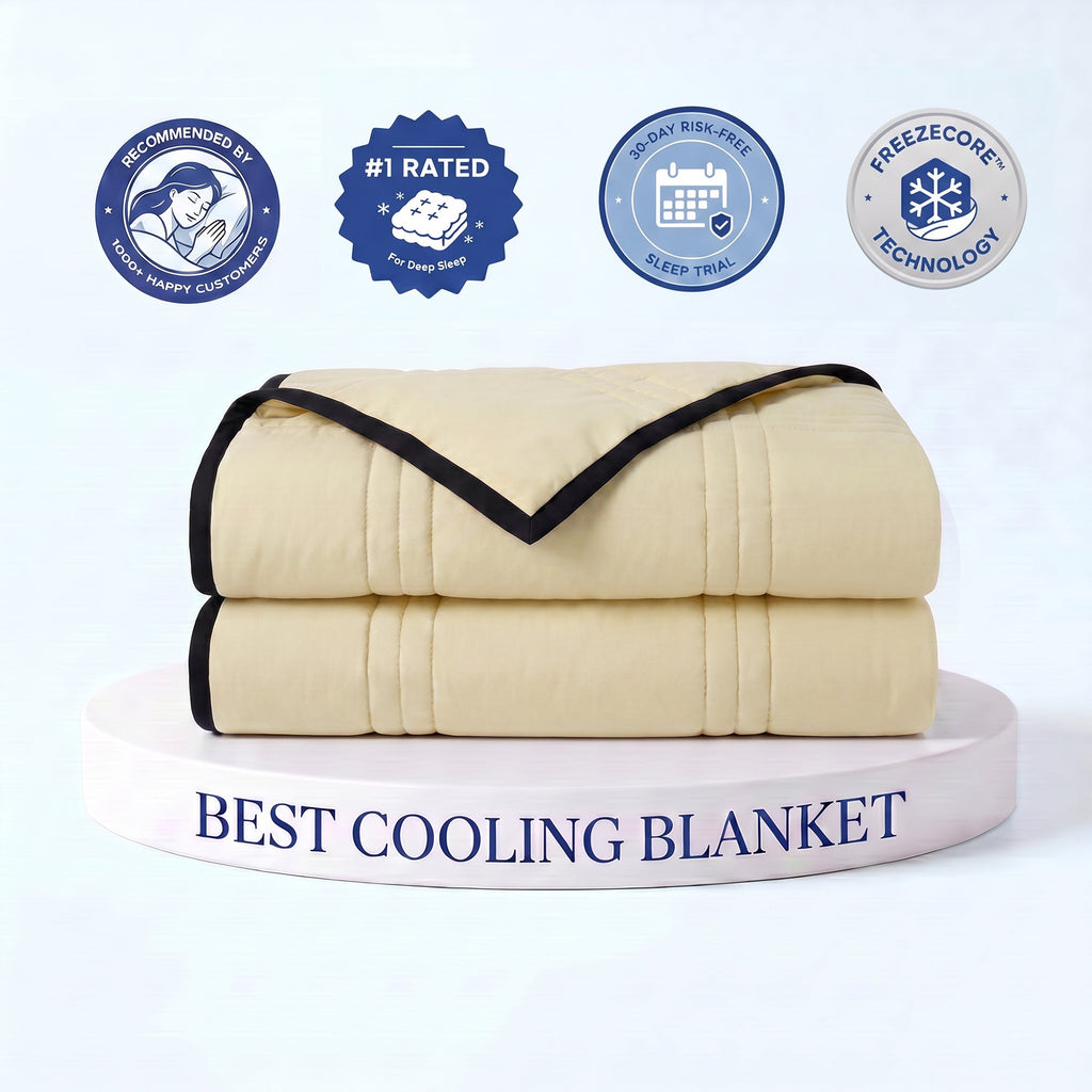Ice-Infused Cooling Blanket For Hot Sleepers With Breathable Comfort - Elesira