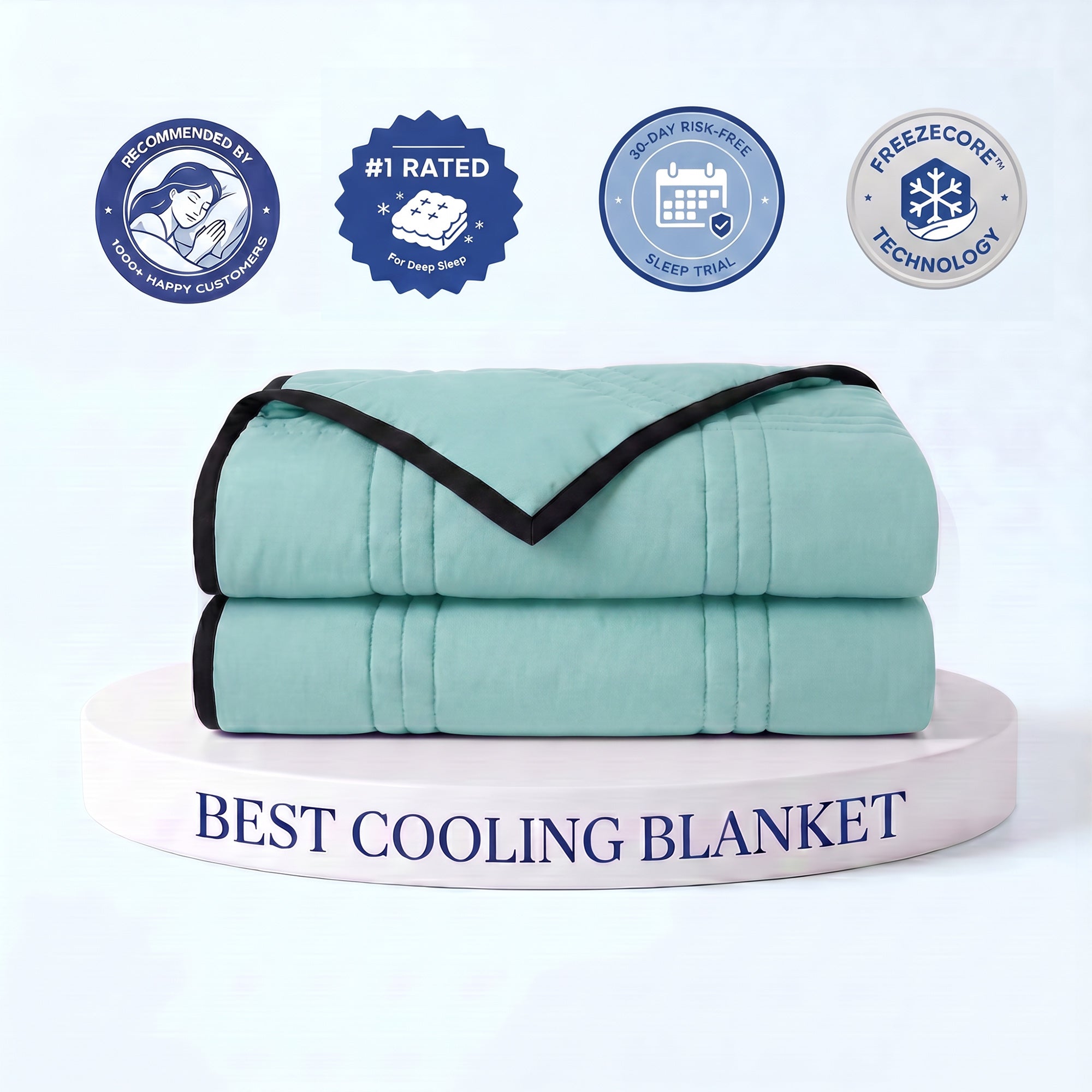 Ice-Infused Cooling Blanket For Hot Sleepers With Breathable Comfort - Elesira