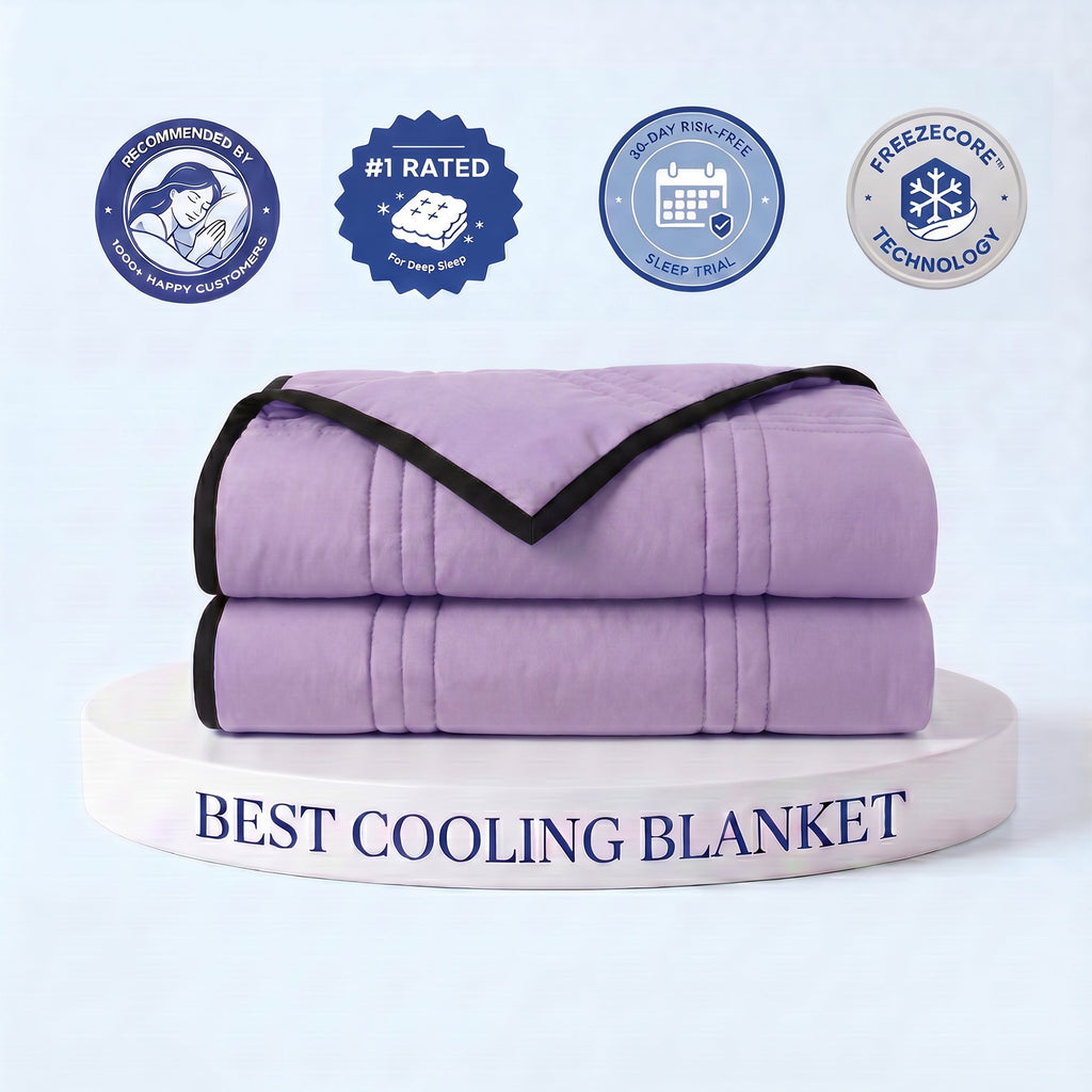 Ice-Infused Cooling Blanket For Hot Sleepers With Breathable Comfort - Elesira