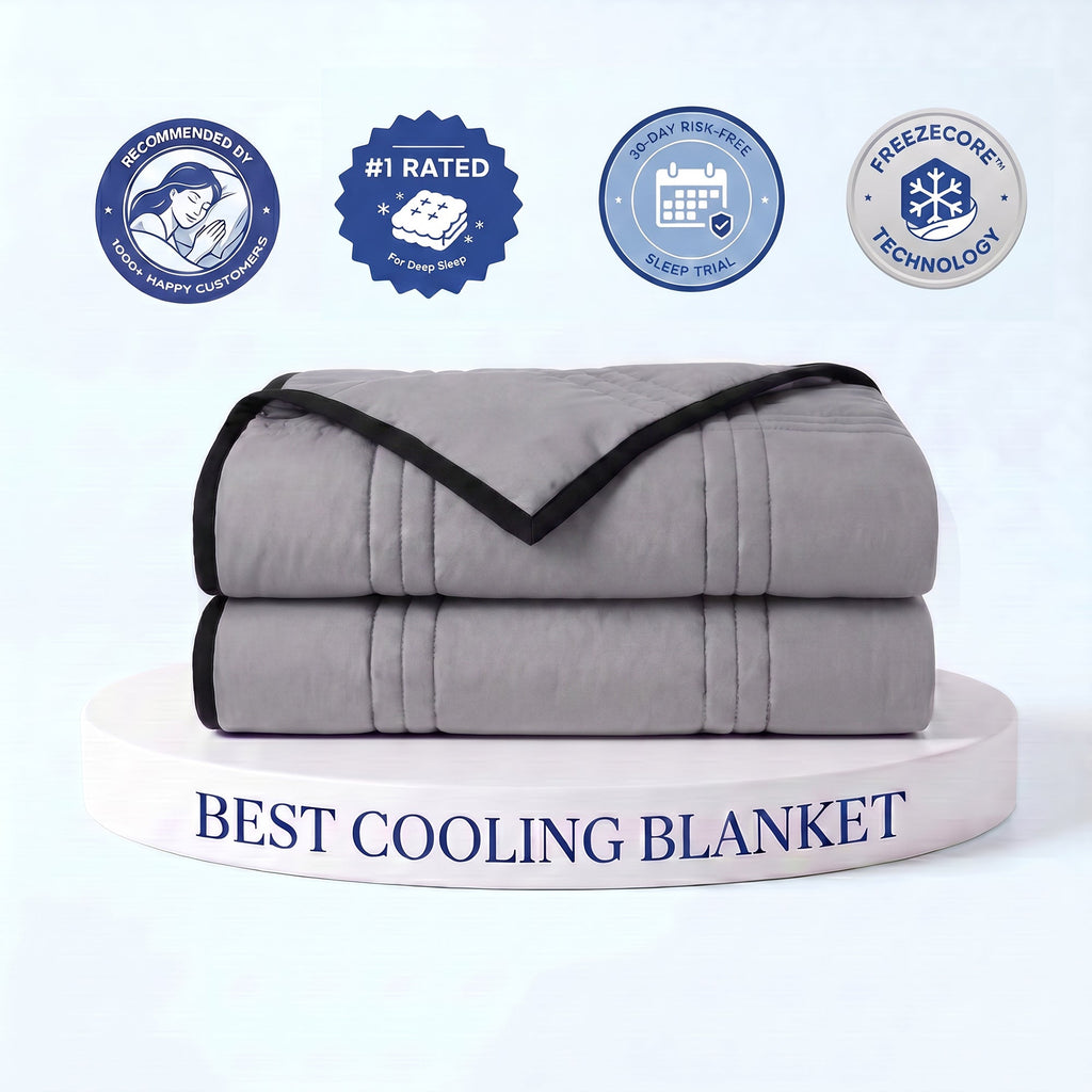 Ice-Infused Cooling Blanket For Hot Sleepers With Breathable Comfort - Elesira