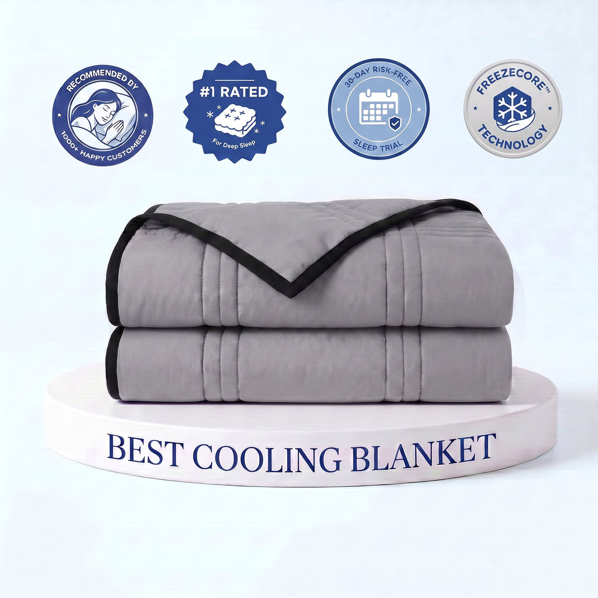 Ice-Infused Cooling Blanket For Hot Sleepers With Breathable Comfort - Elesira