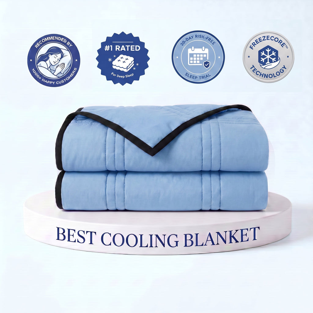 Ice-Infused Cooling Blanket For Hot Sleepers With Breathable Comfort - Elesira